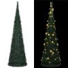 Pop-up String Artificial Pre-lit Christmas Tree Green 5 ft