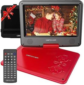 DBPOWER 11.5" Portable DVD Player;  5-Hour Built-in Rechargeable Battery;  9" Swivel Screen;  Support CD/DVD/SD Card/USB;  Remote Control;  1.8 Meter