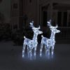 Christmas Reindeers 2 pcs Cold White 80 LEDs Acrylic