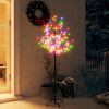 Christmas Tree 120 LEDs Colorful Light Cherry Blossom 5 ft