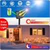 1Pc Solar Powered Lamp 3 Snowmen Outdoor Decorative Christmas Lamp Garden Stake Light IP55 Waterproof Santa Landscape Light Warm White LED Lighting Pa