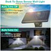 Solar Powered Wall Lights Outdoor Motion Sensor Lamps with Separate Solar Panel 4 Adjustable Heads 333Pcs Beads 120° Sensing Angle Remote Control Wate