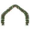 Christmas Garland Decorated with Baubles and LED Lights 393.7"