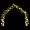 Christmas Garland Decorated with Baubles and LED Lights 393.7"