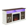 LED Farmhouse Style TV Stand for 65/70/75 inch TV with Outlet, Tall Body Media Entertainment Center Console