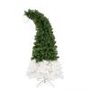 6FT Hinged Fir Artificial Fir Bent Top Christmas Tree, Xmas Tree Bendable Santa Hat Style Christmas Tree Holiday Decoration, 1250 Lush Branch Tips