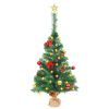 Artificial Pre-lit Christmas Tree with Baubles Green 2 ft