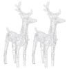 Christmas Reindeers 2 pcs Cold White 80 LEDs Acrylic