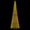 Christmas Tree Light on Flagpole 1534 LEDs Warm White 196.9"