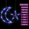 Star and Moon Fairy Lights Remote Control 138 LED Blue