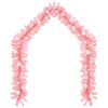 Christmas Garland with LED Lights 33 ft Pink