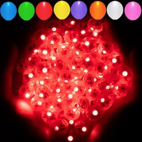 50PCS 9 Colors Balloon Light, Long Standby Time Mini Ball Light, Round LED Flash Lamp For Paper Lantern Balloon Party, Wedding, Birthday, Festival (Color: Red)