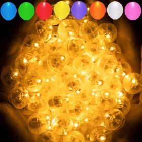 50PCS 9 Colors Balloon Light, Long Standby Time Mini Ball Light, Round LED Flash Lamp For Paper Lantern Balloon Party, Wedding, Birthday, Festival (Color: Yellow)