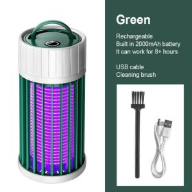 1pc Rechargeable Trend Pest Control Mosquitos Killing Machine Shock Mute Mosquito Killer Lamp Bedroom Mosquito Remover (Color: Green, Items: Direct Plug)