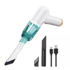 Mini Cordless Vacuum Cleaner Rechargeable Wireless Vacum Cleaner For Students Home Car Office Dual-use USB Handheld Dry Wet Strong Suction (Color: White-Cordless)