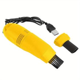 KQ01 Vacuum Cleaner For Small Crevices Cleaning USB Rechargeable Can Be Connected To The Charging Head / Mobile Power (Color: Yellow)