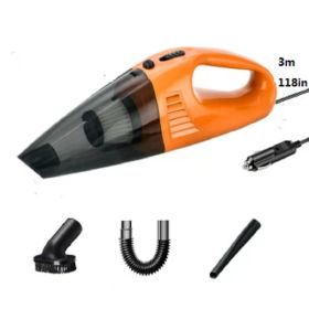 Car Vacuum Cleaner; 8000pa Cordless Rechargeable Car Mini Vacuum Cleaner; Handheld Dry & Wet Car Dust Remover For Car Home Office Desktop (Color: Orange, Items: Wired)