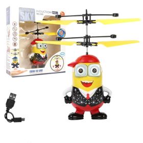 Induction Aircraft; Little Cute Figure With Light; Indoor Flying Toys For Children Over 14 Years Old (Color: Red)