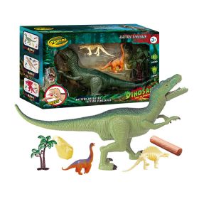 Dinosaurs Island Toys Dinosaur Toy Suit; IC Function; the Big Dinosaur Is With Light And Sound; with Little Dinosaur Toys And Trees; above 3 Years Old (Items: Velociraptor)