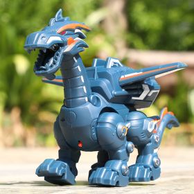 Spray Mechanical Dinosaur Toy; Simulation Animal Toy; Dinosaur Model; Multifunctional Sound And Light Toy (Color: Blue)