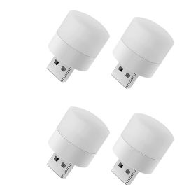 4Pcs USB Night Light; Energy-Saving Light; USB Light Bulb; Compact LED Bulb; Portable Lighting; Ambient Lighting; Decorative Lamp; Mini USB Light For (Color: White Light 4 Packs)