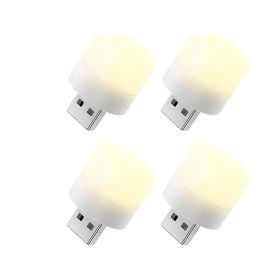 4Pcs USB Night Light; Energy-Saving Light; USB Light Bulb; Compact LED Bulb; Portable Lighting; Ambient Lighting; Decorative Lamp; Mini USB Light For (Color: Yellow Light 4 Packs)