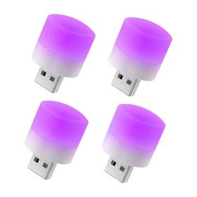 4Pcs USB Night Light; Energy-Saving Light; USB Light Bulb; Compact LED Bulb; Portable Lighting; Ambient Lighting; Decorative Lamp; Mini USB Light For (Color: Purple Light 4 Packs)