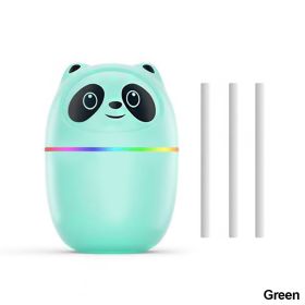 Desktop USB Mini Panda Air Humidifier & 3 Cotton Swabs (Color: Green)