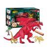 Dinosaurs Island Toys Dinosaur Toy Suit; hand Press Dinosaur Toy To Make Light And Sound; with Little Dinosaur Toys And Trees; above 3 Years Old