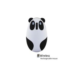 Cute Cartoon Panda Wireless Mouse Rechargeable 1600DPI Optical Mouse USB Computer Mouse And Mouse Pad Suitable For PC Desktop Laptop; Need To Buy A 7t (size: Battery Panda)