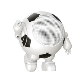 New Robot Speaker Cute Portable Football Audio Wireless Mini Creative Gift Christmas Gift For Women/kids/Children/Men/Adults/World Cup (Color: White)