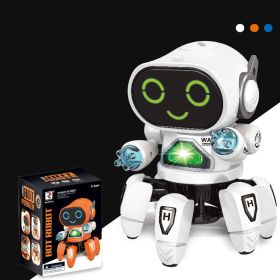 Six Claws Dancing Robot Toy For Kids; Walking Robot With Flashing Colorful Lights Music For Kids; And Has Moving Hands; Electronic Toy For Girls Great (Color: White)