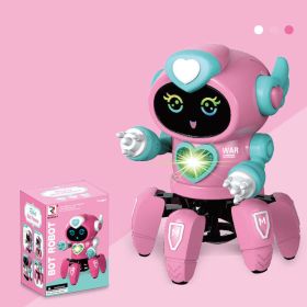 Six Claws Dancing Robot Toy For Kids; Walking Robot With Flashing Colorful Lights Music For Kids; And Has Moving Hands; Electronic Toy For Girls Great (Color: Pink)