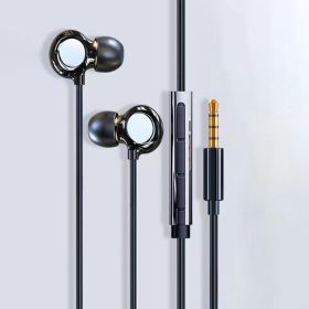 In-Ear Wired Headphones; 360 Degree Surround Sound With Adjusted Volume Control Compatible With 3.5mm Head Jack For Live Gaming Music (Color: Black)