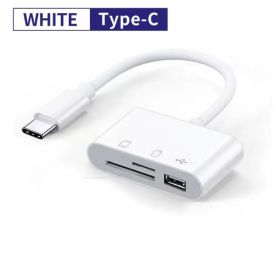 1PC USB C SD Card Reader Adapter Type C Micro SD TF Card Reader Multifunction 3 In 1 OTG Adapter For Laptop IPad PC MacBook Phone Camera (Color: White)