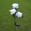 LED Roses with Leaves Flower Stake, Solar Energy for Garden Backyard