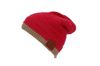 Beanie Jam- Bluetooth Headphone Beanie (Color: Red)