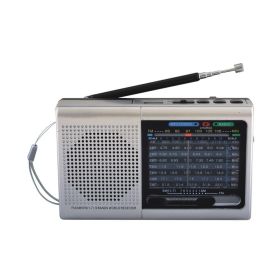 Supersonic 9 Band Radio With Bluetooth (Color: Silver)