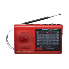 Supersonic 9 Band Radio With Bluetooth (Color: Red)