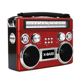 Supersonic Portable 3 Band Radio with Bluetooth and Flashlight (Color: Red)