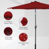 10 Feet Patio Solar Umbrella with Crank and LED Lights