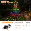 Christmas Hanging Waterfall String Light with Topper Star IP65 Waterproof Outdoor Plug In Fairy Waterfall Tree Light with 8 Lighting Modes Timer Memor