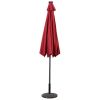 10 Feet Patio Solar Umbrella with Crank and LED Lights