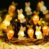 1 Roll Of Bunny Carrot String Lights Battery Operated